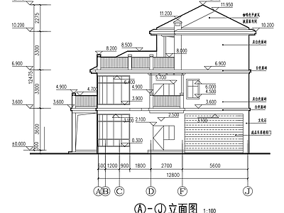 混凝土结构 三层别墅 建筑结构水电 全套 施工图