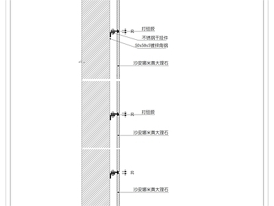 现代墙面节点 石材方柱节点图 施工图