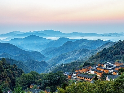 中式天空外景 山海背景