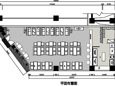 现代其他餐饮空间 拉面馆设计平面图 日式拉面馆平面图 施工图