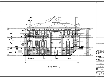 欧式别墅建筑 三层建筑 自建房 独栋别墅 施工图