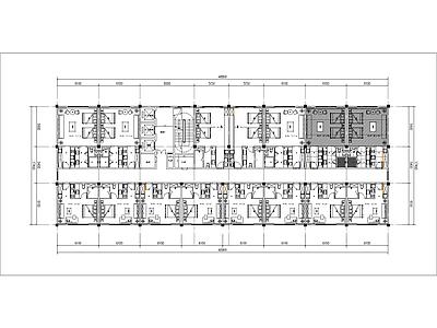 现代简约酒店建筑 式公寓 标准层 设计 施工图