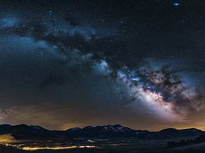 现代天空外景 夜晚天空 自然风景夜景 星空