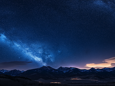 现代天空外景 自然风景夜景 夜晚天空 星空