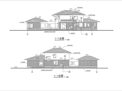 简约别墅建筑 自建房 独栋别墅 现代别墅 施工图