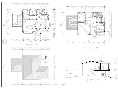 简欧现代别墅建筑 两层别墅 自建房 独栋别墅 施工图