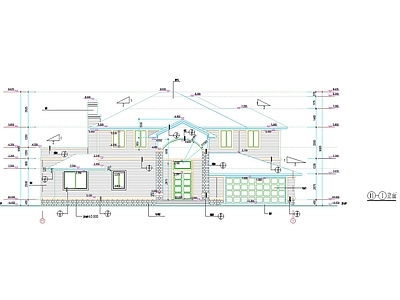 美式别墅建筑 美式别墅 自建房 独栋别墅 两层建筑 施工图