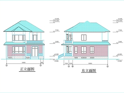 现代别墅建筑 两层别墅 自建房 独栋别墅 施工图