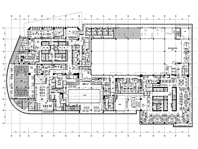 现代简约酒店建筑 泳池餐厅 施工图