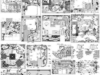 现代屋顶花园 景观园 别墅 园 天台园 施工图