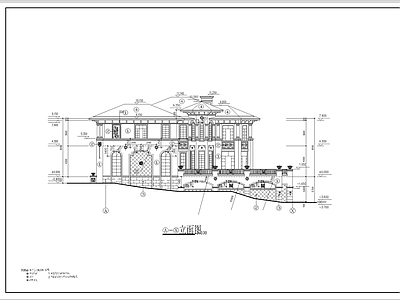 欧式简欧别墅建筑 欧式三层别墅 自建房 独栋别墅 施工图