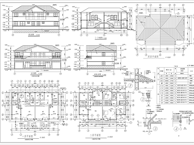 现代别墅建筑 两层现代别墅 自建房 独栋别墅 施工图