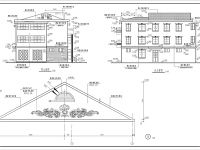 简欧别墅建筑 简欧三层欧式 自建房 独栋别墅 施工图