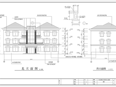 欧式别墅建筑 三层欧式别墅 自建房 独栋别墅 施工图