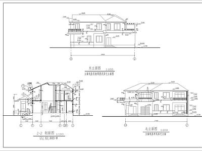 现代别墅建筑 两层别墅建筑施工 自建房 独栋别墅 施工图