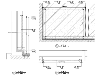 现代墙面节点 玻璃幕墙 幕墙 玻璃 常用节点 施工图