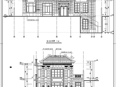 新中式别墅建筑 三层新中式别墅 自建房 施工图