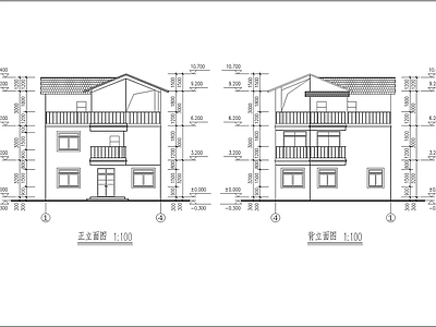 现代别墅建筑 三层现代别墅 自建房 独栋别墅 施工图