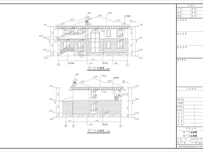 美式别墅建筑 三层美式别墅 自建房 独栋别墅 施工图