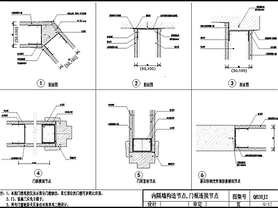 现代其他室内工艺节点 轻钢龙骨内隔墙 构造做法工艺 家装节点 施工图