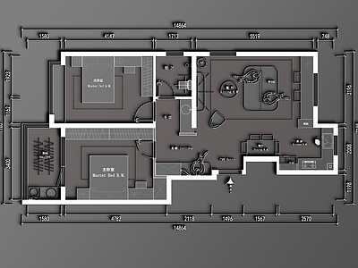 现代整体家装空间 小户型 6套户型改造 施工图