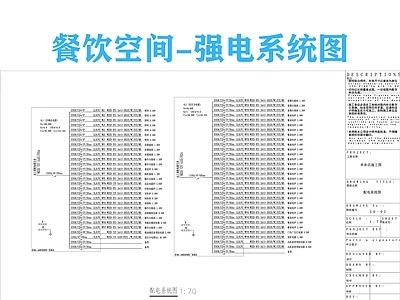 电气图 强电系统图 机电系统图 餐厅强电系统图 配电图 施工图