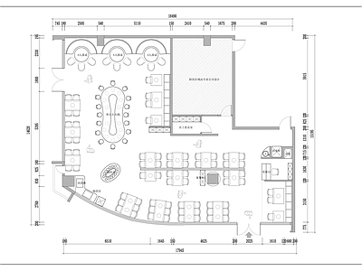 工装平面图 现代工业风 火锅店平面图 施工图