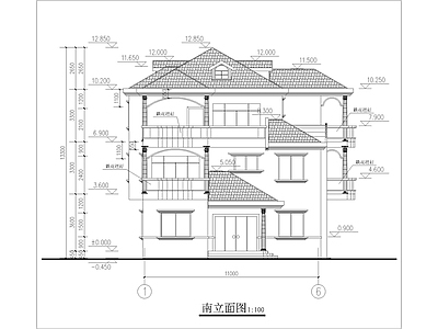 现代别墅建筑 现代三层别墅 自建房 独栋别墅 施工图