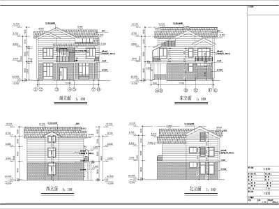 现代别墅建筑 三层现代别墅 自建房 独栋别墅 施工图