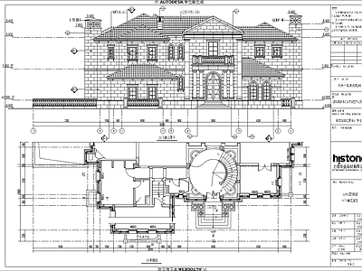 简欧别墅建筑 简欧三层别墅 自建房 独栋别墅 施工图