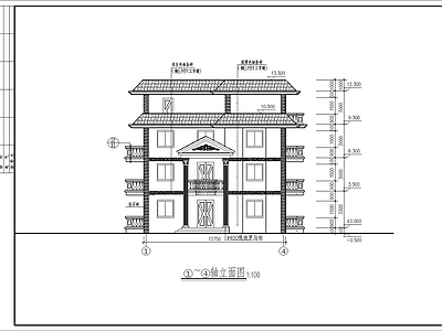 欧式别墅建筑 四层欧式别墅 自建房 独栋别墅 平面图 施工图