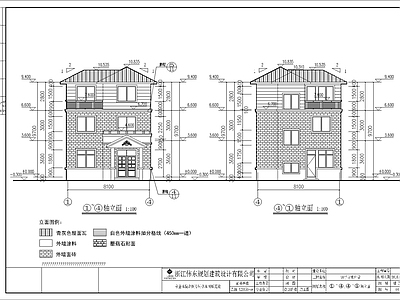 欧式别墅建筑 三层欧式别墅 住宅建筑 施工图