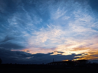 现代天空外景 蓝天白云晴天天空 白天天空 夕阳天空