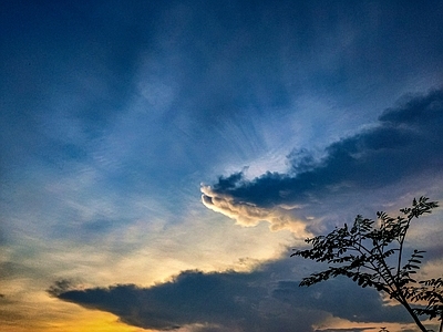 现代天空外景 蓝天白云晴天天空 白天天空 夕阳天空