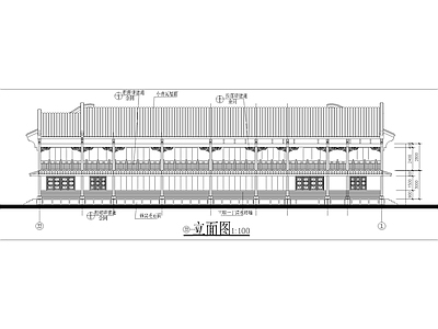 新中式中式别墅建筑 徽派建筑 自建房 施工图