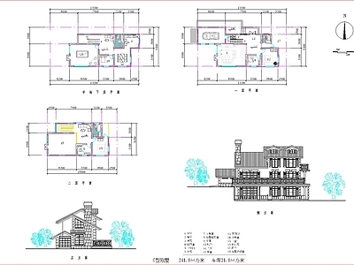 法式欧式别墅建筑 欧式 别墅 自建房 施工图