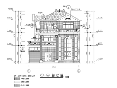 现代别墅建筑 独栋别墅 三层 建筑 施工图