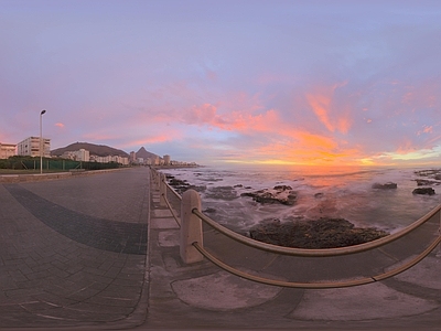 禅意法式天空HDR 黄昏HDR 海边夕阳 火烧云