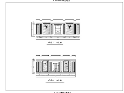 欧式美式综合硬装构件图库 酒吧护墙板 施工图