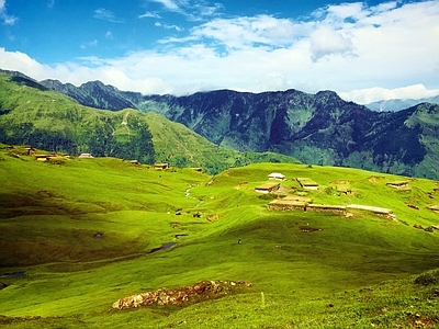 现代风景 自然风景 草地 天空 背景