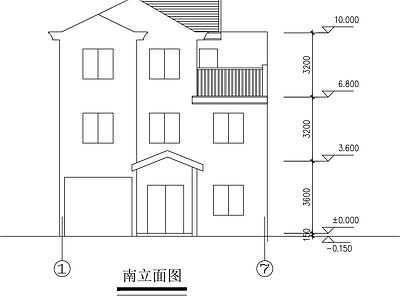 现代别墅建筑 自建房 三层 建筑 施工图