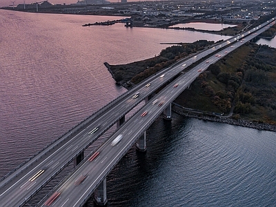 现代城市外景 城市外景 外景 江景大桥都市风景