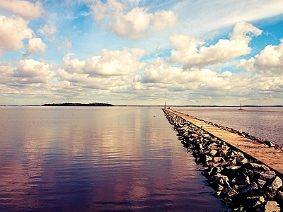 现代风景 自然风景 海边天空 背景