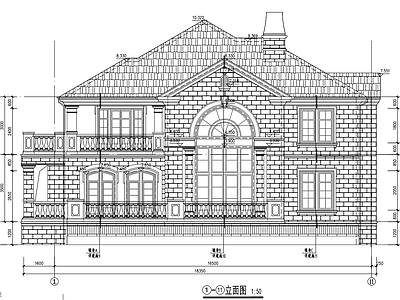 欧式别墅建筑 独栋别墅 豪华二层 施工图