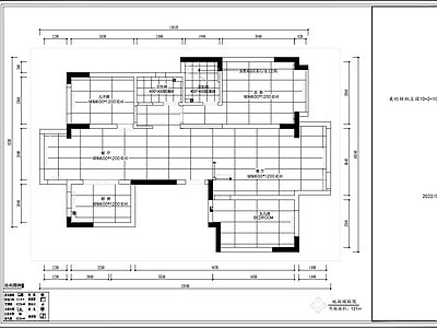 新中式现代整体家装空间 中等户型 施工图