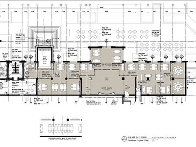 现代轻奢西餐厅 全日餐厅 平面布局图 施工图