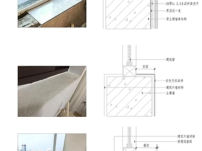 现代墙面节点 台做法 施工图