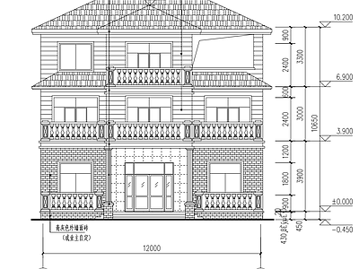 现代别墅建筑 独栋别墅 自建房 三层 施工图