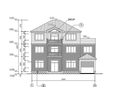 现代别墅建筑 自建房 三层 施工图