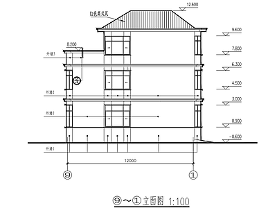 现代别墅建筑 独栋别墅 三层 建筑 施工图